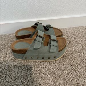 Stylish Women's Platform Sandals - Green